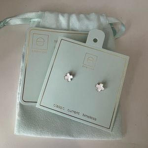 enewton signature cross gold stud earring